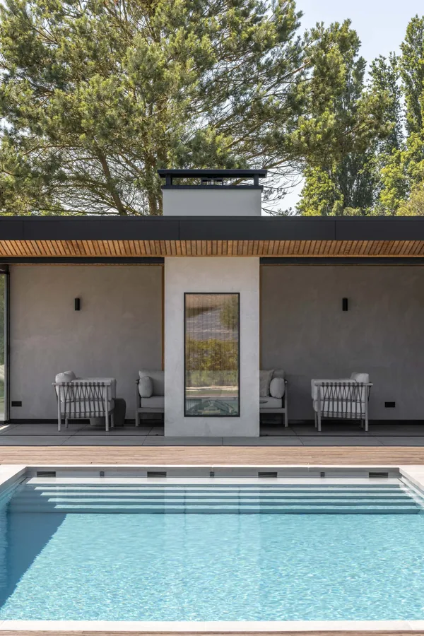 Poolhouse op maat met zwembad